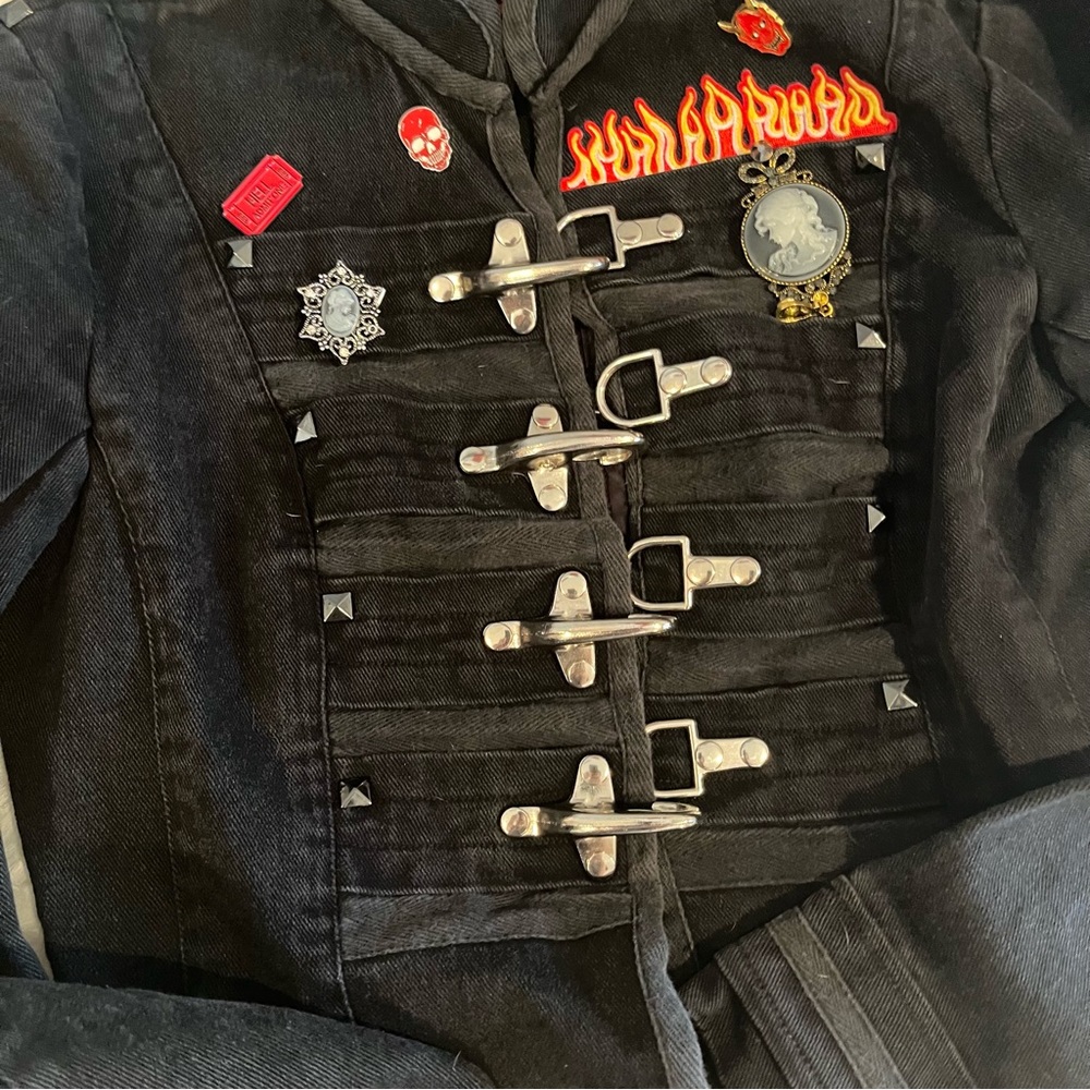 SOLD SOLD SOLD Tripp nyc Upcycled Stone Cold Rage Hellfire Buckle Patch Jacket - Picture 12 of 16